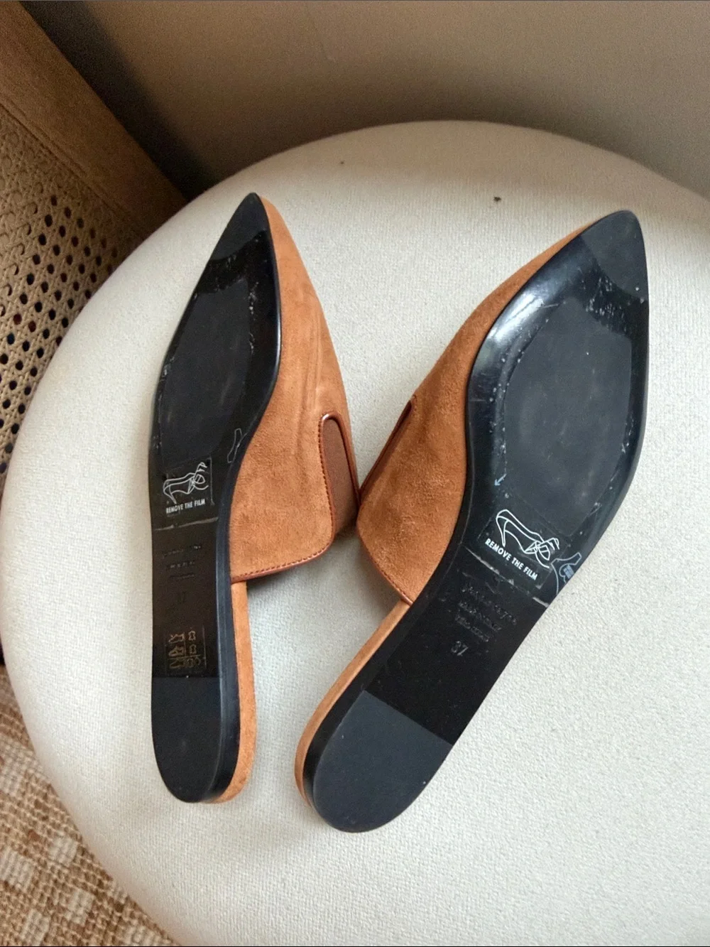 Jenni Kayne Tan Suede Pointed-Toe Mules